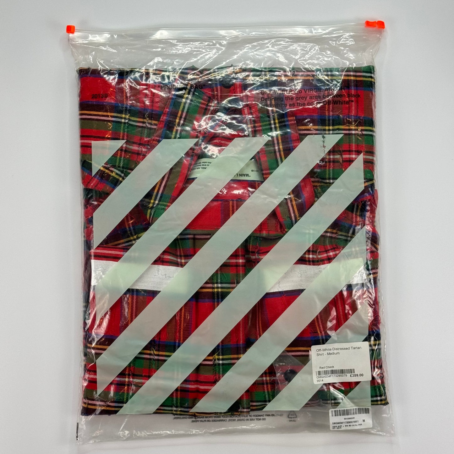 Off-White Distressed Red Flannel